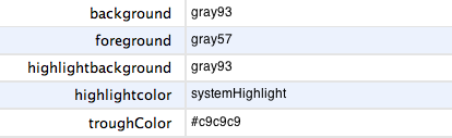 Rtl_tabset Colour Properties